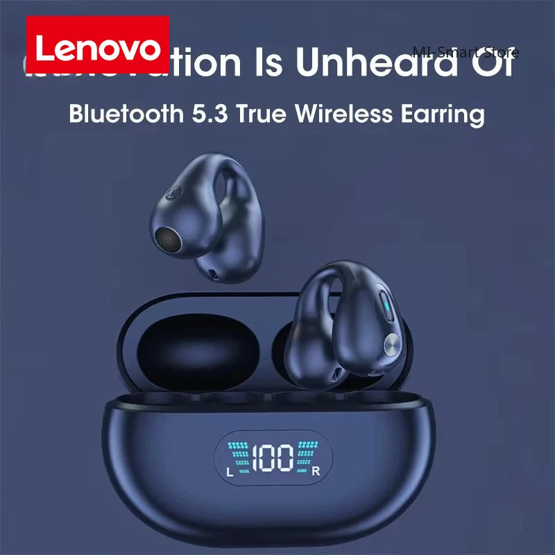 Lenovo Original Bone Conduction TWS Earbuds Ambie Sound Earcuffs Ear Earring Wireless Bluetooth Earphones Sport Headset