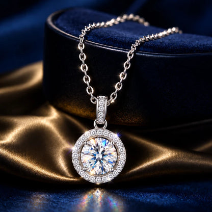 1.0ct Moissanite Necklace VVS1 D Color With Certificate 18K Gold Plated S925 Sterling Sliver Fine Jewelry for Woman Jewelry Gift