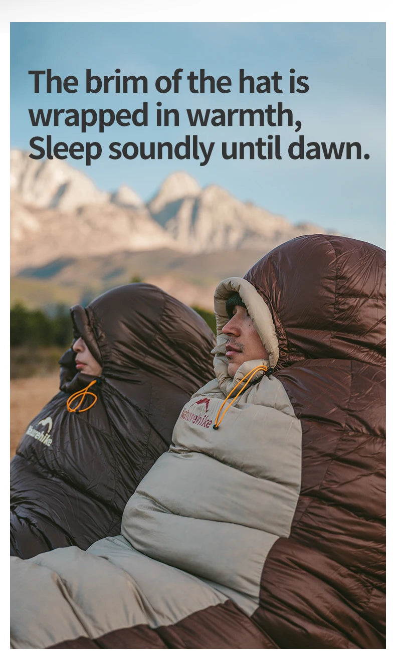 Naturehike Snowbird Sleeping Bag Duck Down 650FP Mummy Sleeping Bag for Adults Cold Weather for Outdoor Hiking Travel Ultralight