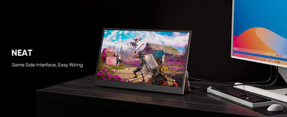 Dopesplay 15.6inch Portable Monitor FHD 1080P IPS External Screen Extender Plug Play Stand Monitors for Laptop Switch Gaming Mac