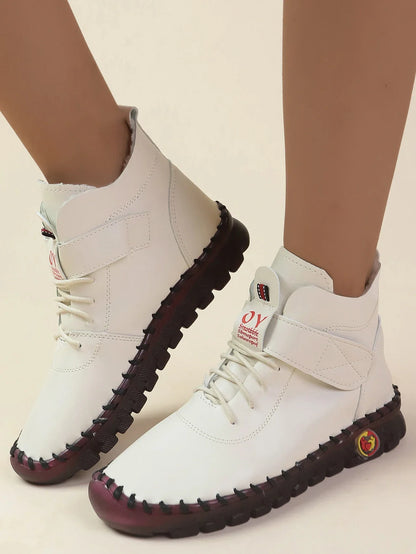 Ngouxm Winter Flat Boots Winter Female Shoes Soft Bottom Short Plush Mother Snow Botas De Invierno Para Mujer