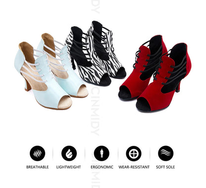 CIDIPAI Women Latin Dance Shoes Ladies Girls High Heels Tango Salsa Dance Shoes Soft Soled Indoor Party Sandals