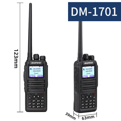DMR Baofeng dual mode analog & Digital walkie talkie DM 1701 Tier 1+2 Dual Time Slot Ham Dual band Baofeng Radio DM-1701