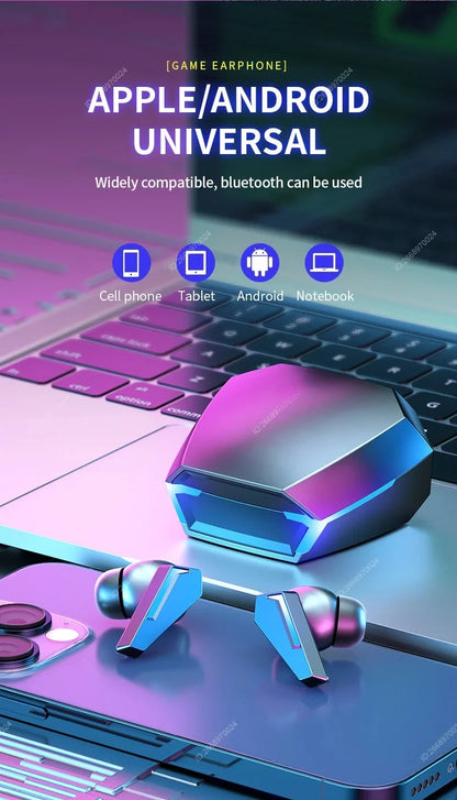Bluetooth Game Earphones True Wireless TWS In-Ear Headphones With Mic Waterproof Sports Hifi Headsets Balanced Armature for Game
