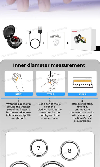 2026 New Smart Ring GPS Motion Modes Remote Control Camera Heart Rate Blood Oxygen/Pressure Outdoor Sports Waterproof Smartring