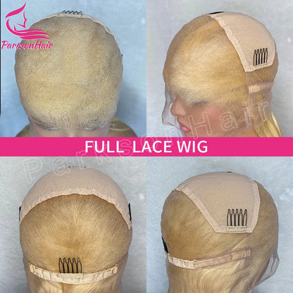 Loose Wave Honey Blonde  Full Lace Wig HD Yellow 613 Colored Lace Front Wig Full Lace Frontal Wigs For Women 100% Human Hair