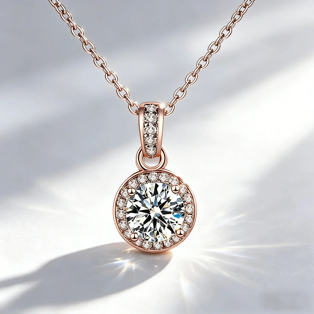 0.5ct-1.0ct VVS1 D Color Moissanite Necklace 925 Soild Sterling Sliver Chain with Certificate Fine Jewelry for Woman Jewelry
