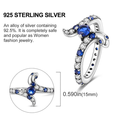 Original 925 Sterling Silver Ring Colorful Diamonds Cubic Zircon Finger Ring For Women Jewelry Wedding Engagement Birthday Gift