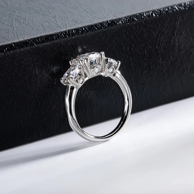 Carnica Luxury 925 Sterling Silver 5CT Real Moissanite Ring D Color Closed Band for Women GRA Diamond Wedding Jewelry Gift Hot