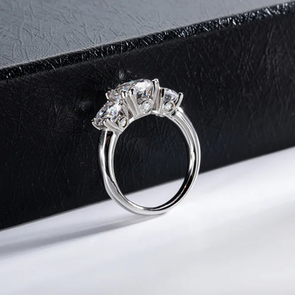 Carnica Luxury 925 Sterling Silver 5CT Real Moissanite Ring D Color Closed Band for Women GRA Diamond Wedding Jewelry Gift Hot