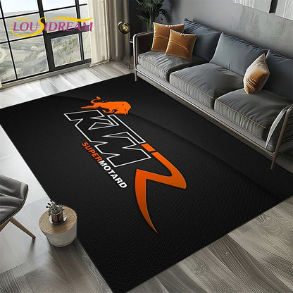 Racing Car K-KTM Motorcycle Carpet Rug for Living Room Bedroom Home Sofa Decoration,Kids Play Area Rug Non-slip Floor Mat Gift