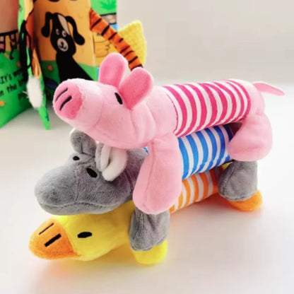 Interactive Cotton Rope Donkey Toy Grey/Brown Plush Sound Pet Training Game for Kittens And Dogs Creative Bite And Play Activity