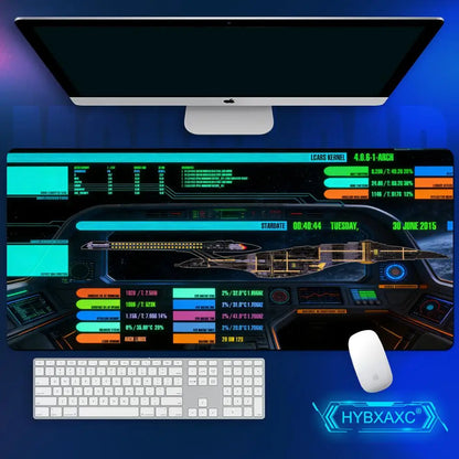 Starship Blueprint Pad Desk Pad HYBXAXC Gamer Computer Cabinet Star Trek Game Office Accessories Keyboard Anime Extended Large
