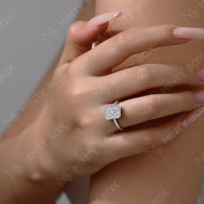 MINTYBOX Rectangul Moissanite Ring S925 Silver Engagement Diamond Rings 18K Gold For Women Luxury Fine Jewelry Anniversary Gift
