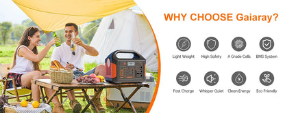 500W 460Wh Portable Solar Power Station Emergency Power LED Display Outdoor Power Supply LifePO4 Battery Power Bank for Camping Fishing