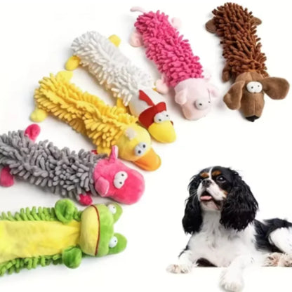Interactive Cotton Rope Donkey Toy Grey/Brown Plush Sound Pet Training Game for Kittens And Dogs Creative Bite And Play Activity
