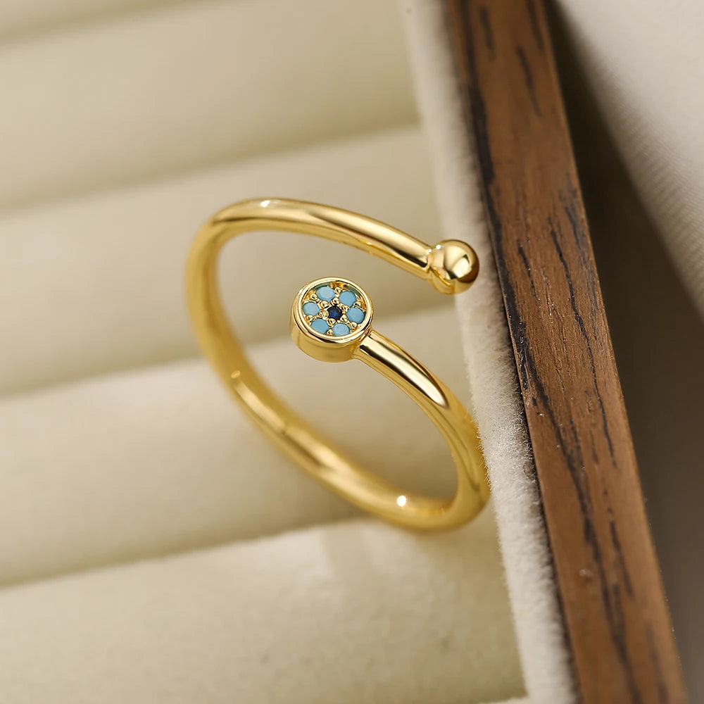 NEWBUY New Fashion Clear Shiny CZ Zircon Cross Evil Eye Rings For Women Girl Finger Accessories Party Jewelry Gift