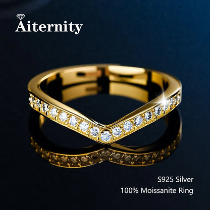 100% Pass Diamond Tester Pen Moissanite Ring Matching Wedding Diamond Band for Women 925 Sterling Silver Female Single Tail Ring