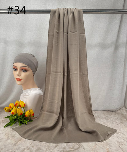 110colors Modal Hijab with Modal Undercap Set Basic Stretchy Pullover Headscarf Thin Breathable Sunscreen Head Wrap Hijabs Scarf