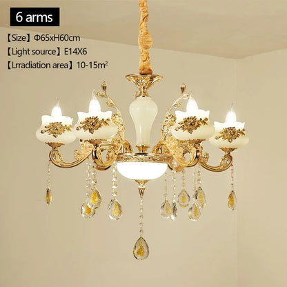Nordic Luxury Gold Crystal LED Ceiling Chandelier LOFT Villa Lustre LED Pendant Lamp Living Room Hotel Hall Decor Hanging Lamps
