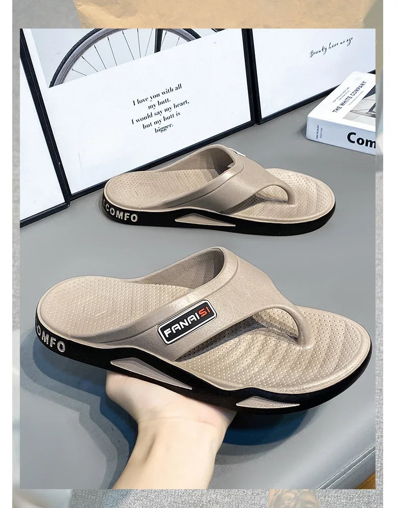 Flip-Flops For Men Breathable Comfortable Beach Sandals for Men Casual Shoes Flip-Flops Fashion Slippers for Outdoors