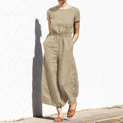 Jumpsuits women 2026 rompers summer solid color high-waisted sleeveless long fashion casual loose one-piece jumpsuits clothing
