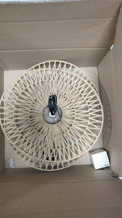 Wabi-Sabi Style Pendant Lights For Bedroom Living Room  Rattan Hand-Woven Lamp Restaurant Home Decor Chandeliers G80 Bulb