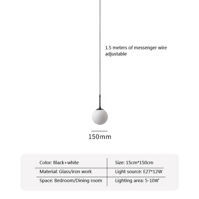 Glass Ball Led Pendant Lamp Modern Fixtures Chandelier Lights for Dining Room Indoor Hotel Lobby Home Decor Stairs Hanging Lamp