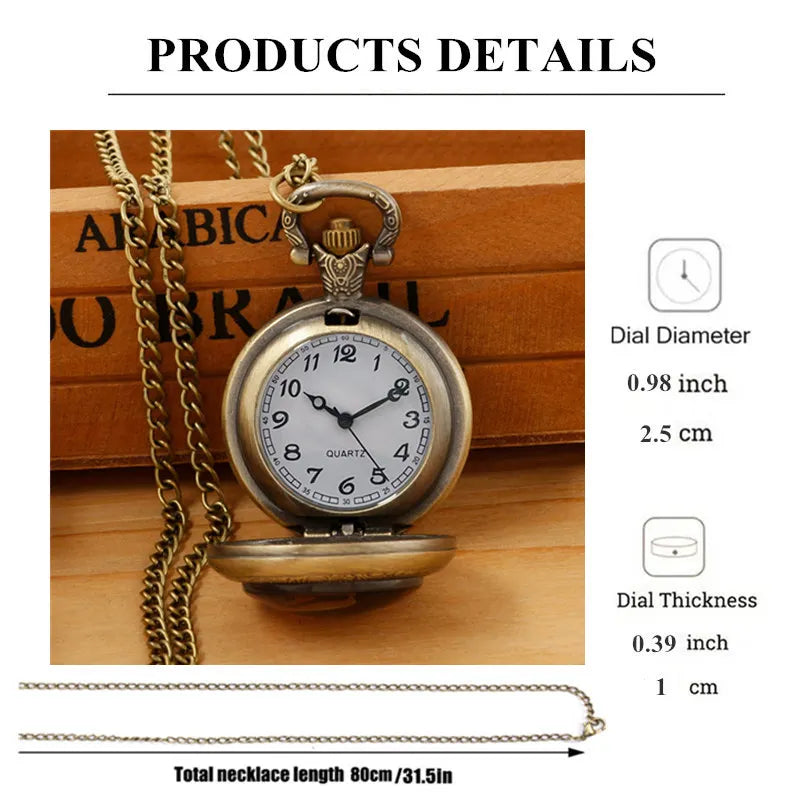 Vintage Cool Pocket Watch Mermaid Elegant Exquisite Clock With Necklace Chain Lovers Masculino Relogio Best Gift Pendant Small