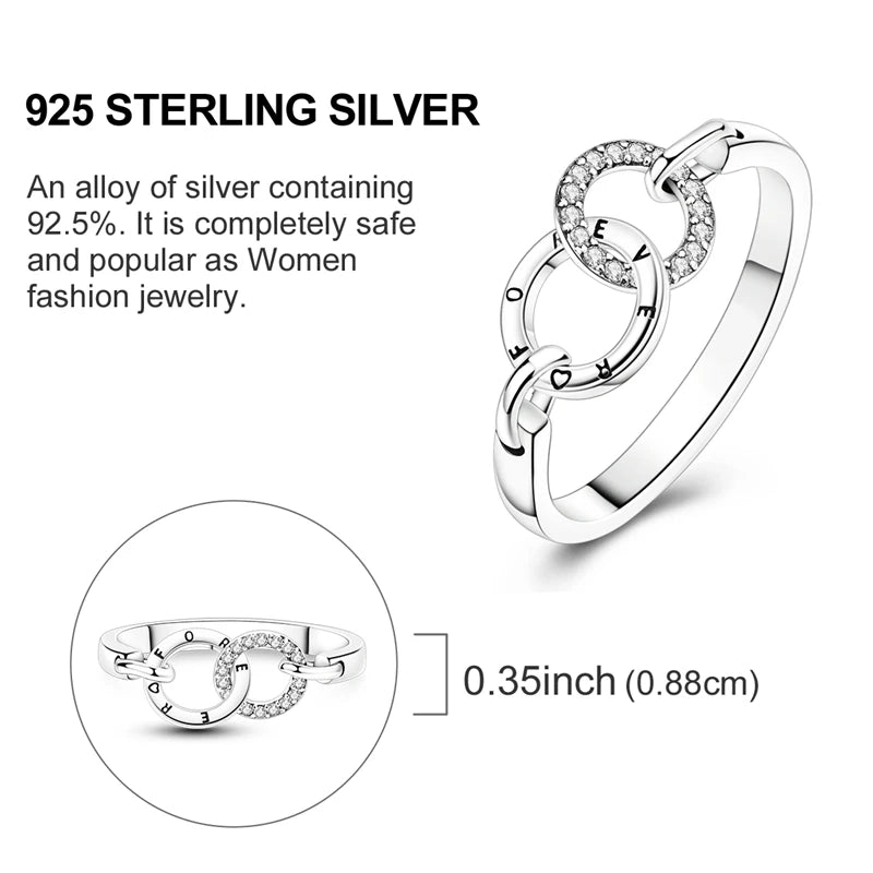 Original 925 Sterling Silver Ring Sun Star Moon Love Bowknot Sunflower Ring For Women Wedding Anniversary Ring Jewelry Gift