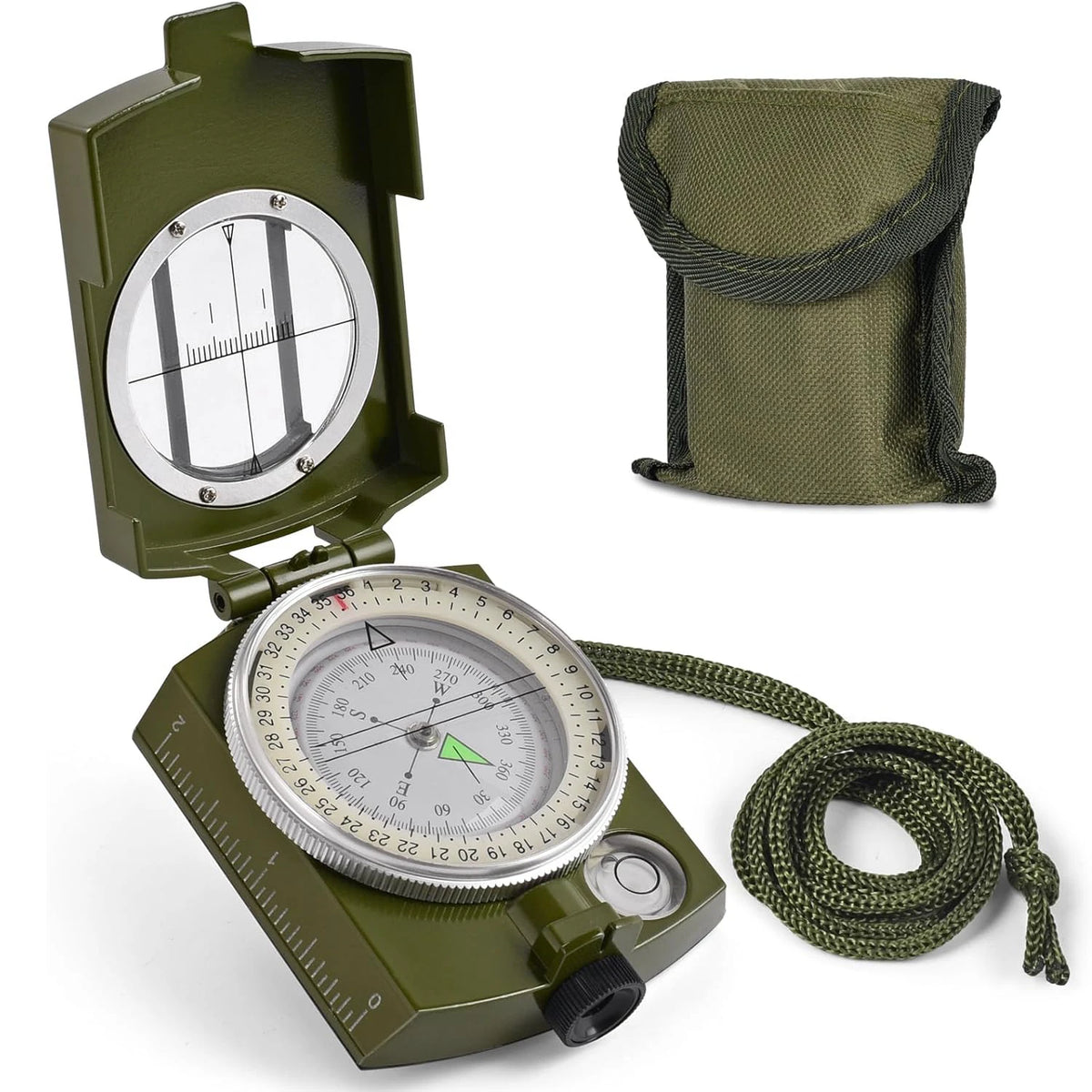 Metal Tactical Survival Military Compass Professional High Precision Sighting Navigation Luminescent for Outdoor Hiking Geology