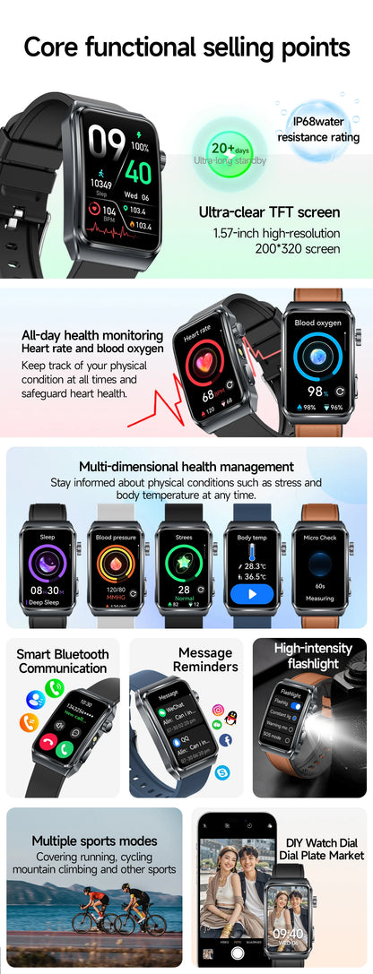 New 2025 For Apple Watch 10 Smart Watch Men Body Temperature Bluetooth Call GPS Sports Women Smartwatch for Apple iOS Watches