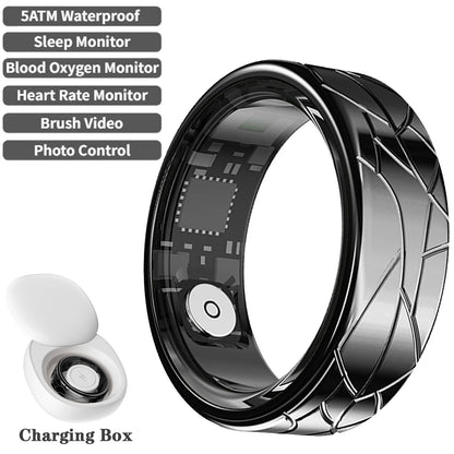 2026 Smart Ring Health and Sleep Tracker Heart Rate Blood Oxygen Monitor Brush Video 5ATM Waterproof Multi Sports Men Women Ring