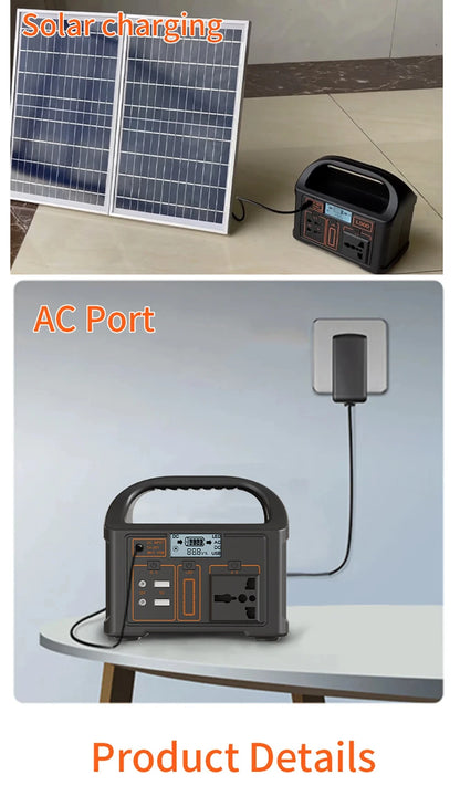 jsdsolar 100W Portable Power Station Power Generator 110V 220V LED Light Emergency Solar Power Bank for Outdoor Camping Travel