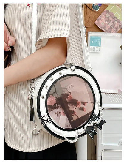 2026 New Sweet Y2k Aesthetic Shoulder Bags Women Kawaii Fashion Casual Backpacks Trendy transparent Travel Crossbody Ita Bags