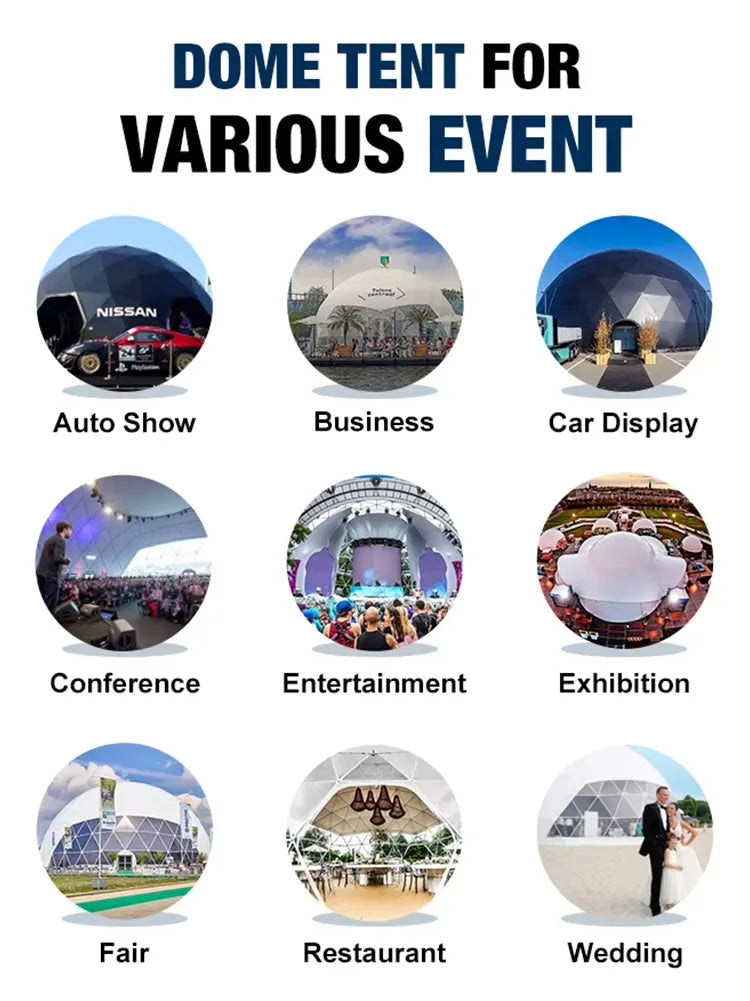 Customizable PVC Dome Tents, Waterproof and Windproof, Luxury Camping Tents, Suitable for Resort Hotels and Outdoor Parties.