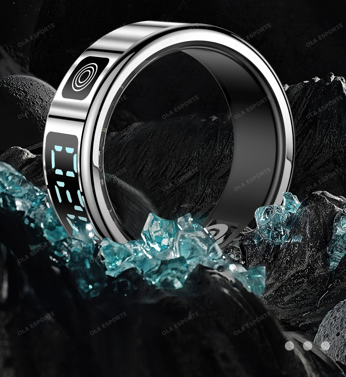 2026 R12 Smart Ring with Display Screen and Touch, Wireless Charging, Health Manager 5ATM Waterproof For Men Women Smartring New