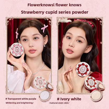 Flower Knows Strawberry Cupid Professional Makeup Set For Women Full Kit Gift Box Eyeshadow Lip Cream Blush Compact Powder Sets