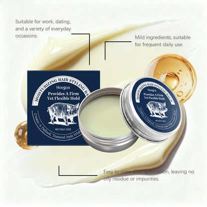 Hair Styling Pomade Mineral Oil White Beeswax Low Shine Strong Hold Non-Greasy Nourishing Smooth Frizz Control Matte Finish
