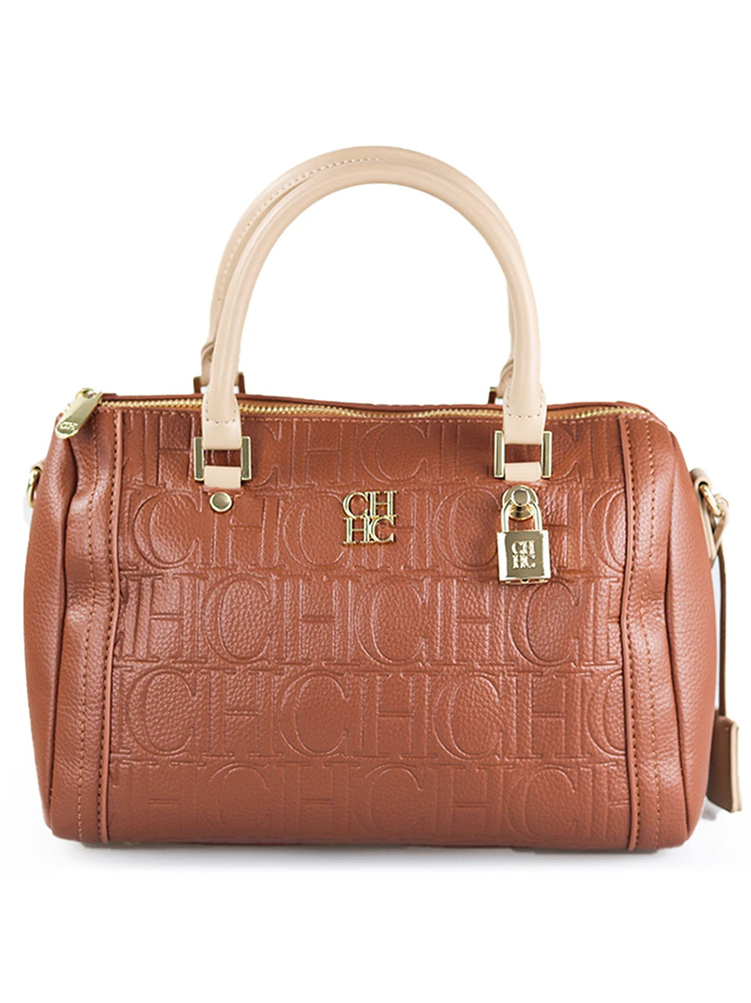 CH Boston Bag Women Metal Lock Handbag Double Top Handle Detachable Crossbody Strap Daily Travel Ladies Shoulder Purse