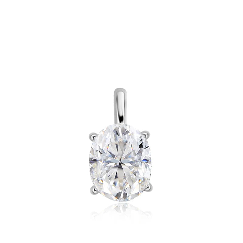 Smyoue 3/4/5CT Oval Cut Moissanite Pendant Necklace for Women Men Lab Diamond Classic Solitaire Chain Real 925 Sterling Silver