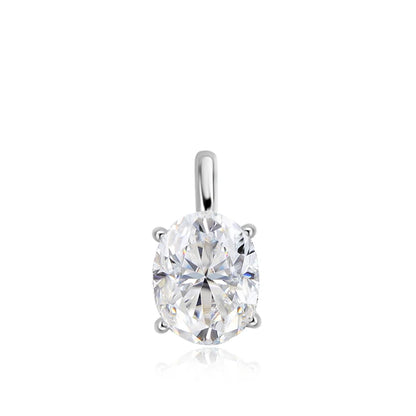 Smyoue 3/4/5CT Oval Cut Moissanite Pendant Necklace for Women Men Lab Diamond Classic Solitaire Chain Real 925 Sterling Silver