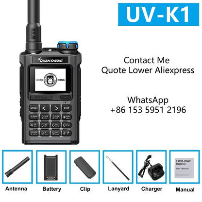 Quansheng K1 Kong Mini 5W Air Band 200Ch Communication Radio 10Km Long Range Walkie Talkie