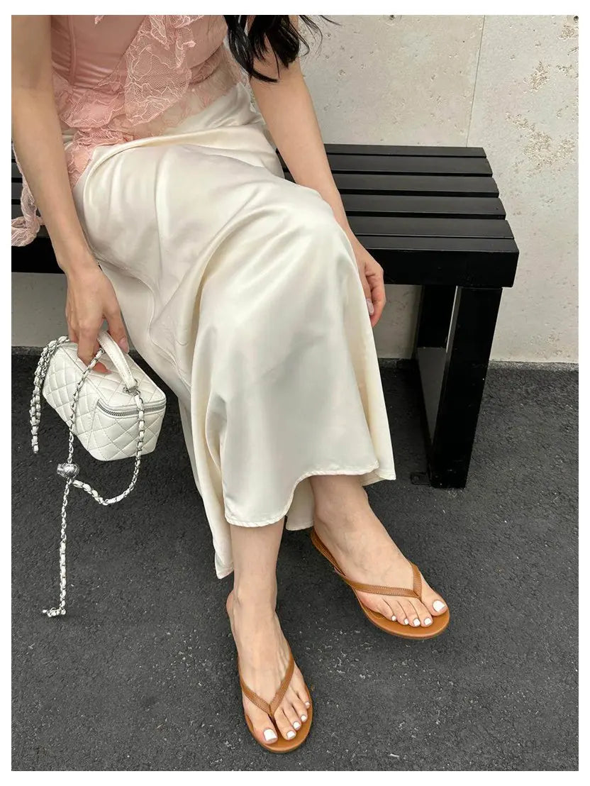 2026 New Summer Thin Heels Slippers Sandals Narrow Band Slides Ladies Shoes Fashion Women Pumps Flip Flops Luxury Slippers Shoes