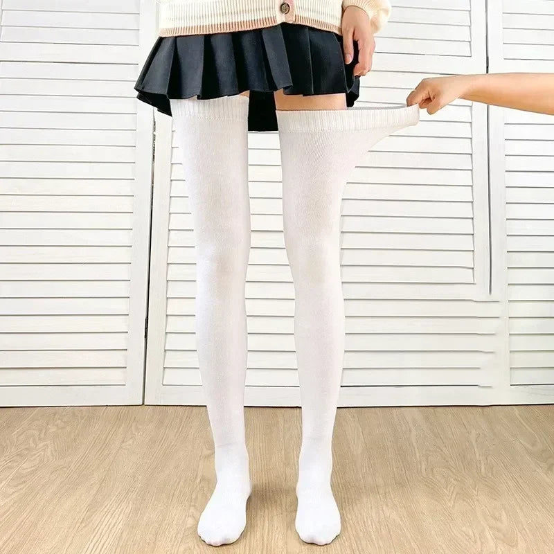 80cm Extended Over Knee High Socks Silicone Anti Slip High Tube Cotton Socks High Elasticity Loose Oversized Women's Stockings