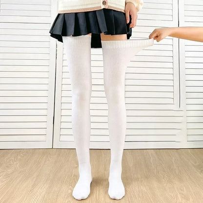 80cm Extended Over Knee High Socks Silicone Anti Slip High Tube Cotton Socks High Elasticity Loose Oversized Women's Stockings