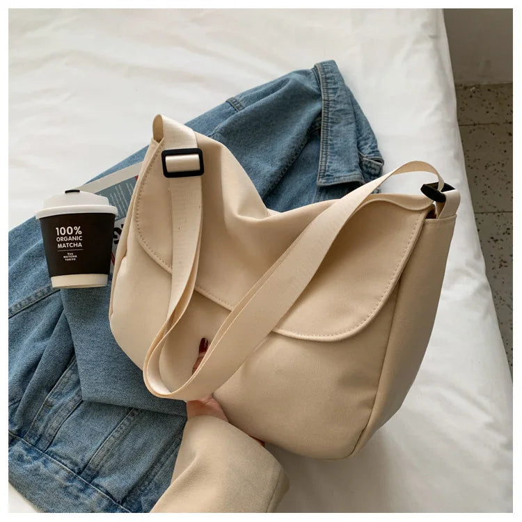Solid Color Women Crossbody Bag Simple Ladies Shoulder Bag Waterproof Nylon Women'S Handbags Fashion Messenger Bag Women сумка