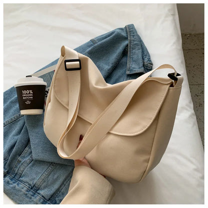 Solid Color Women Crossbody Bag Simple Ladies Shoulder Bag Waterproof Nylon Women'S Handbags Fashion Messenger Bag Women сумка