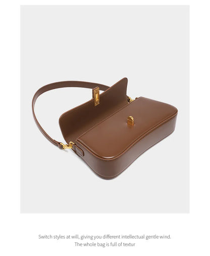 YANATARI Underarm Cowhide Genuine Leather Handbags Women Vintage Shoulder Bag Female Crossbody Bags Luxury High Quality 2025