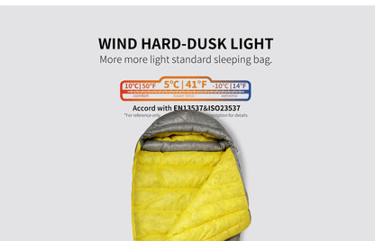 AEGISMAX Wind Hard Dusk Upgrade Ultralight Down Sleeping Bag 7D Nylon DWR 800FP Waterproof Outdoor Hiking Down Pro Sleeping Bag